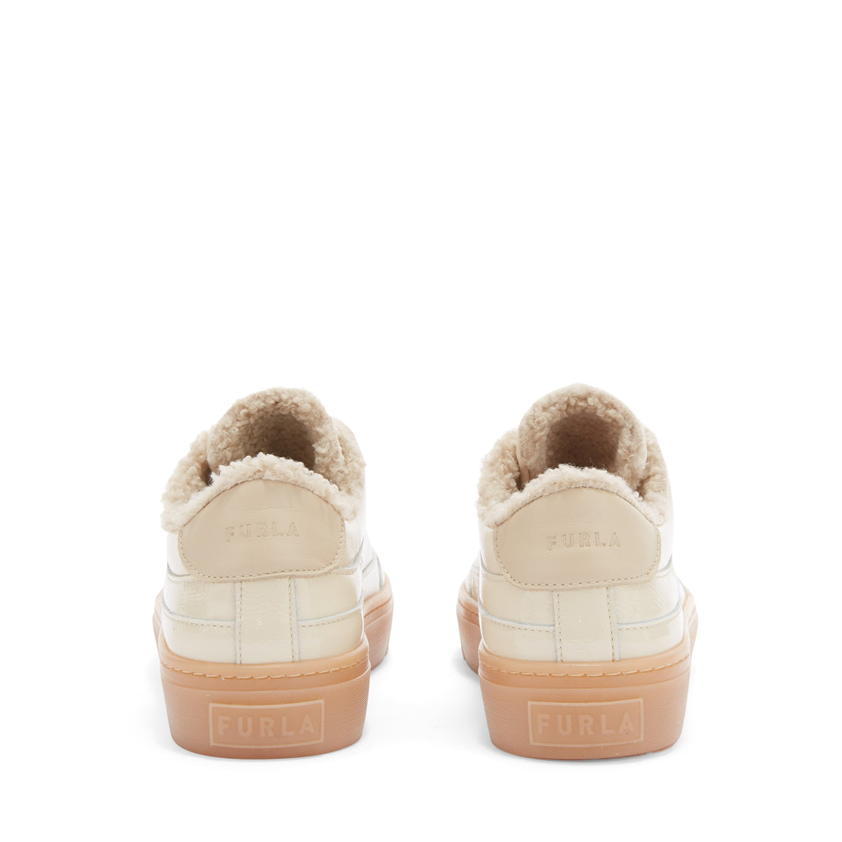 Beige Furla Enjoy Lace-Up Sneaker T.20, shoes natural leather – view 4
