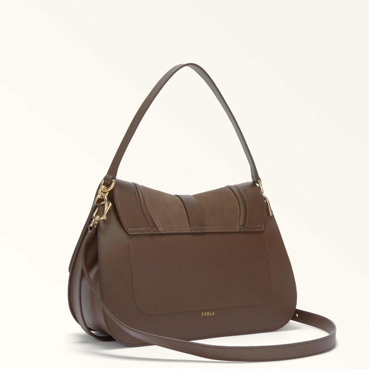 Brown Furla Flow L Top Handle Aw25, shoulder bag natural leather – view 4