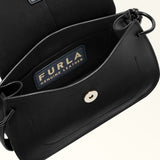 Black Furla Flow Mini Top Handle, shoulder bag natural leather – view 3