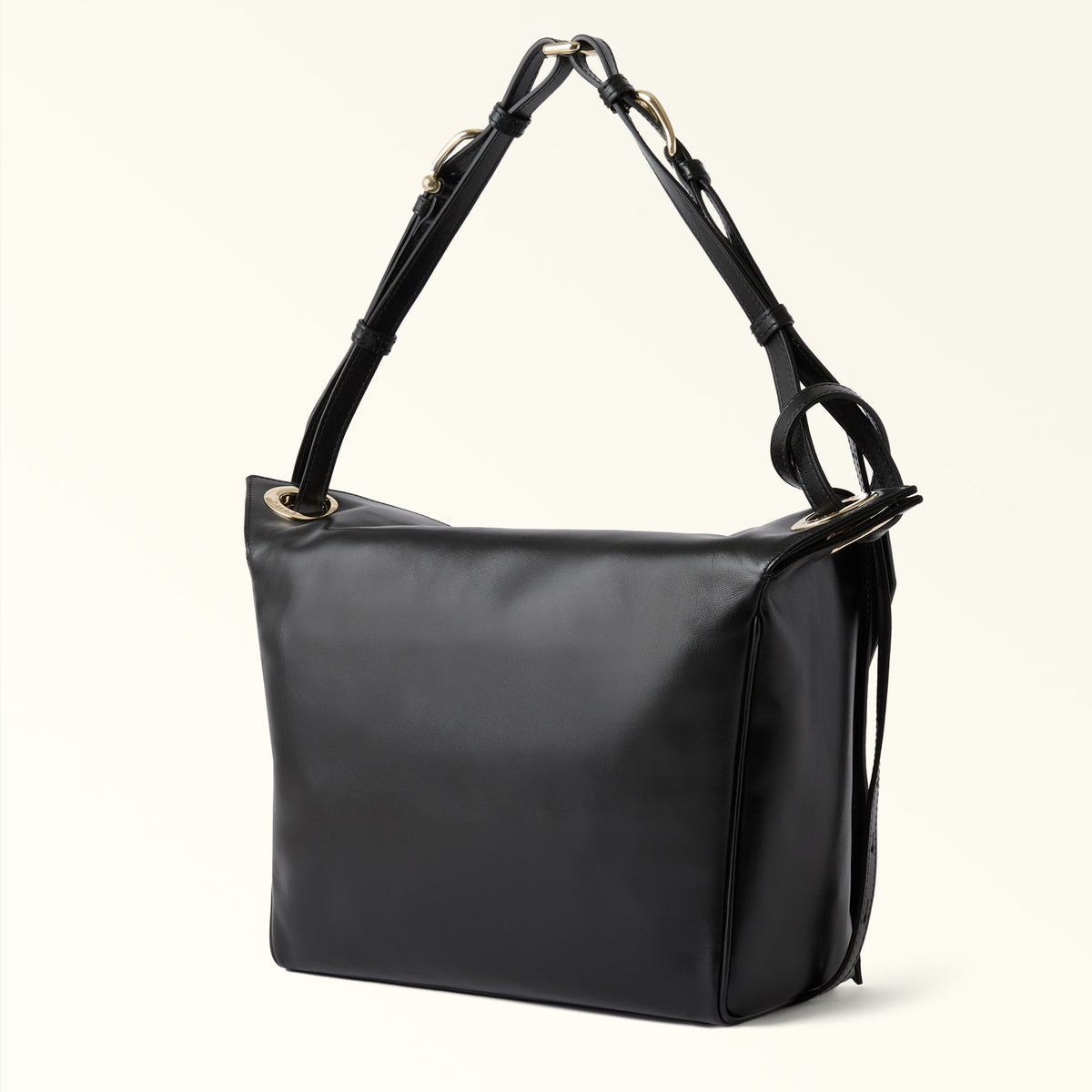 Black Furla Ginevra M Shoulder Bag, natural leather – view 4