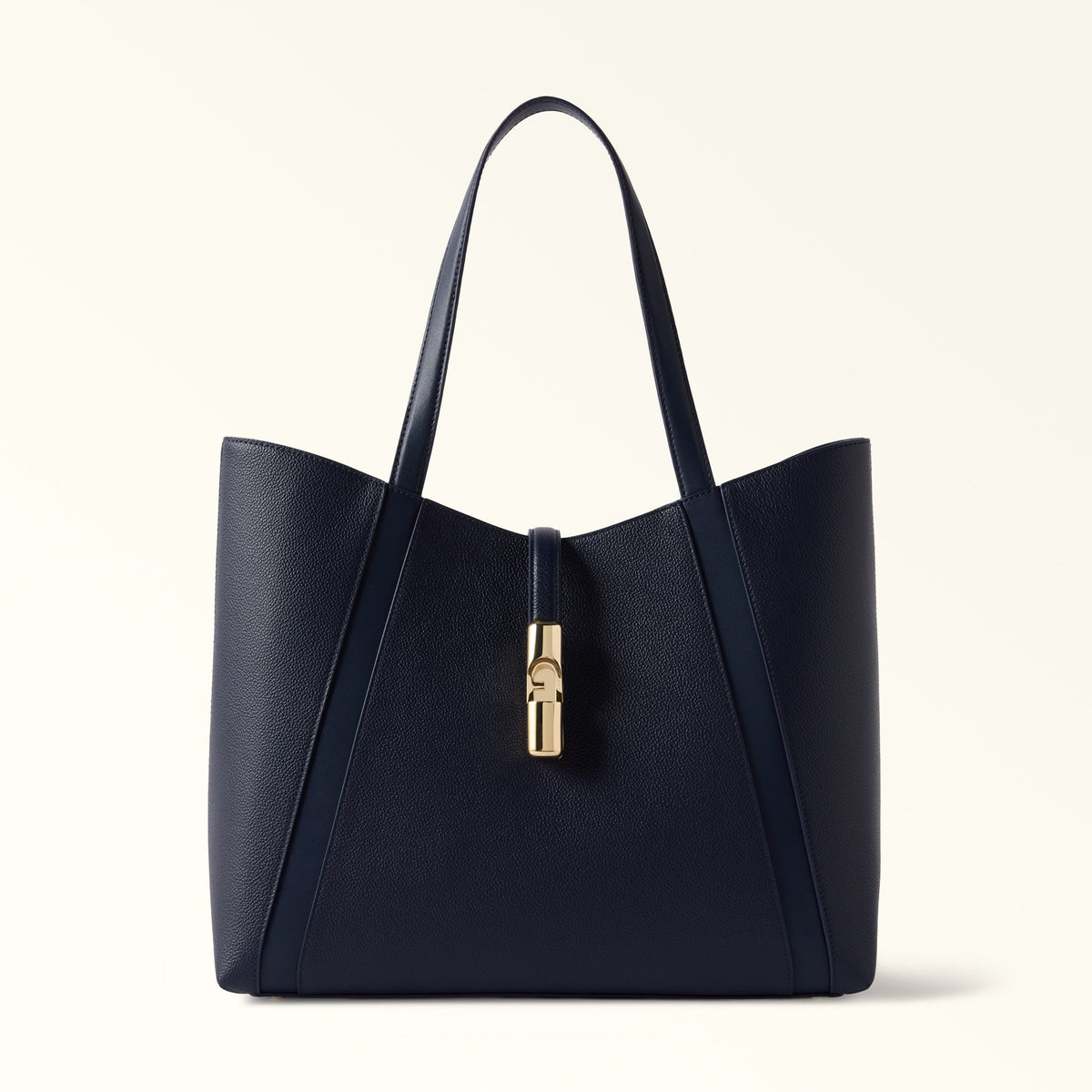 Blue Furla Goccia L Tote, natural leather
