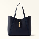 Blue Furla Goccia L Tote, natural leather