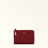Burgundy Furla Goccia M Card Case, credit card holder natural leather