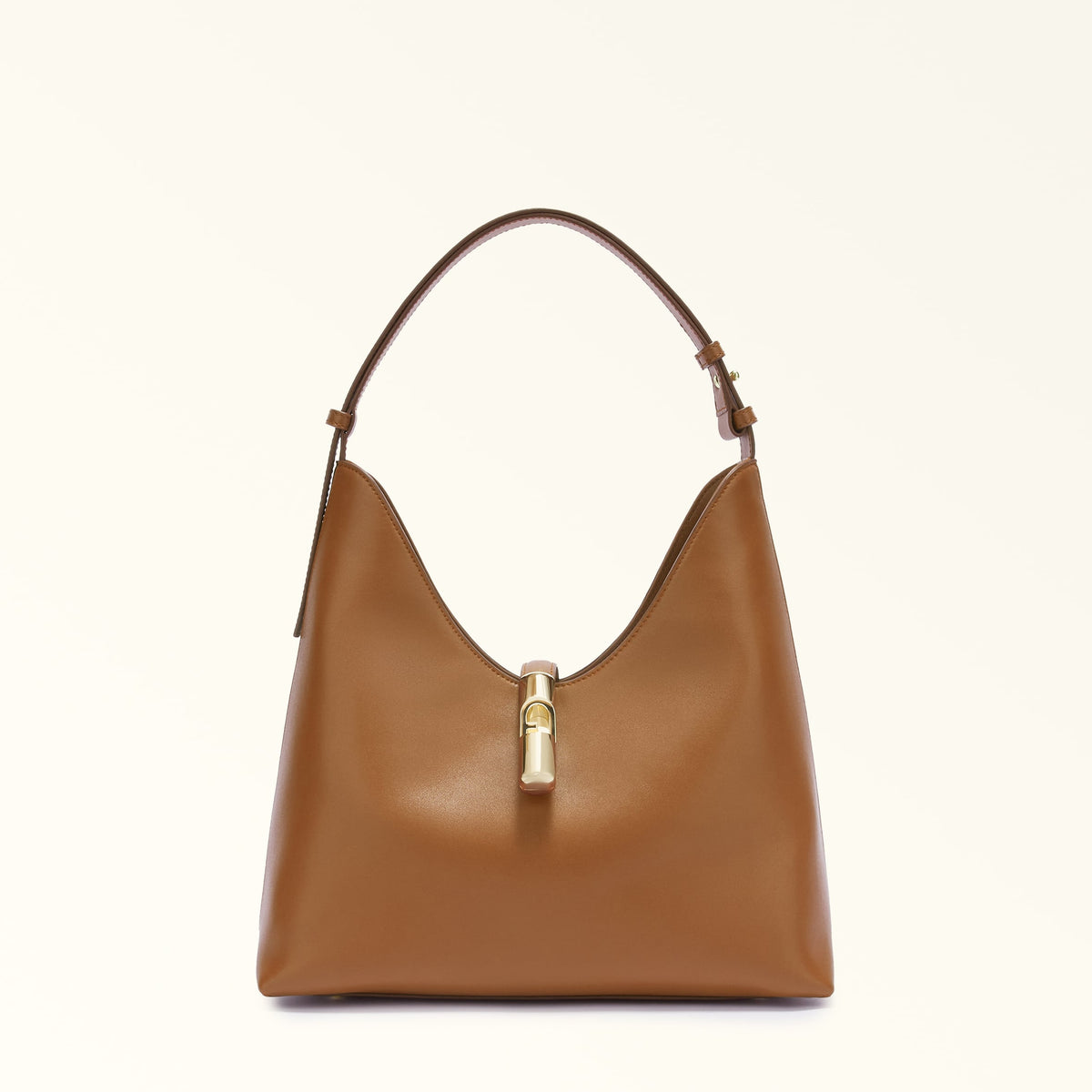 Brown Furla Goccia M Hobo Aw 25, natural leather – view 7