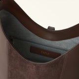Brown Furla Goccia Shoulder Bag M, hobo natural leather – view 4