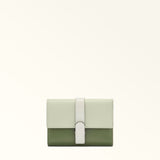 Green Furla Grazia Compact Wallet M, natural leather
