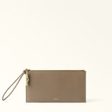 Grey Furla Iride M Envelope, clutch natural leather