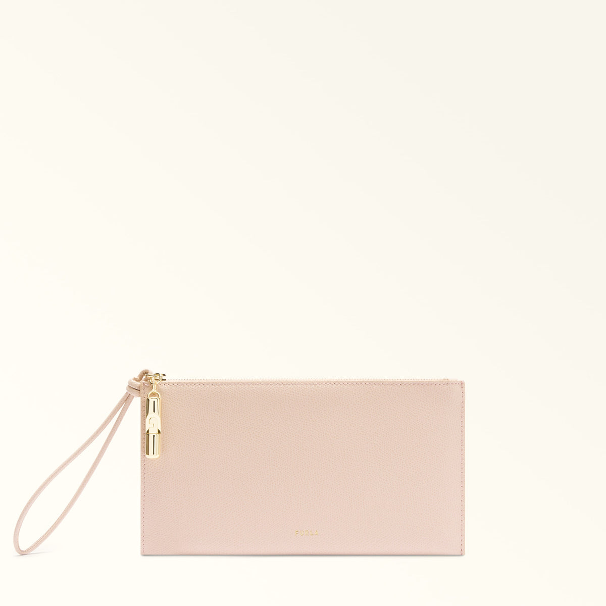 Beige Furla Iride M Envelope, clutch natural leather