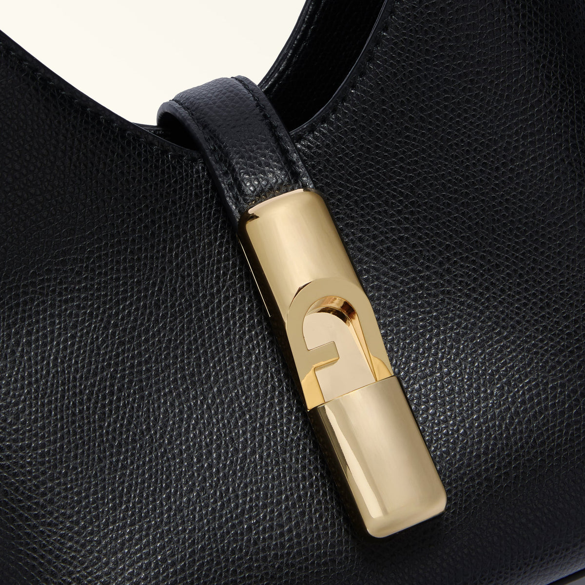 Black Furla Iride Mini Hobo W/strap, natural leather – view 2