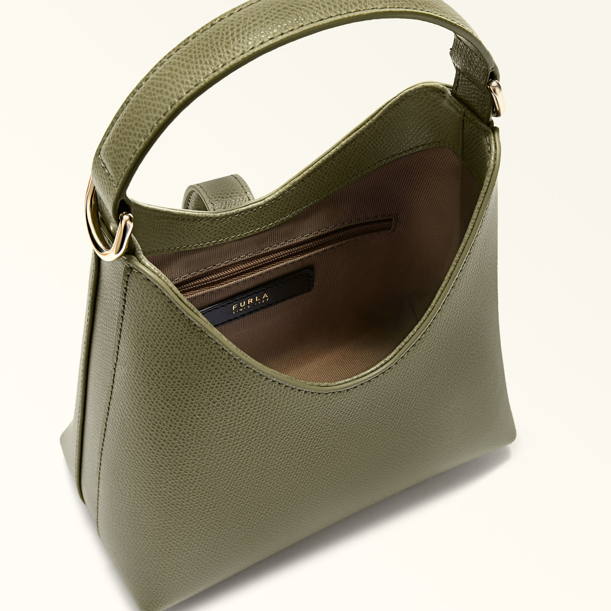 Green Furla Iride Mini Hobo W/strap, natural leather – view 4