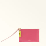 Pink Furla Iride S Envelope, clutch natural leather