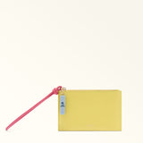 Yellow Furla Iride S Envelope, clutch natural leather