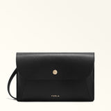 Black Furla Lea XL Pouch, crossbody natural leather