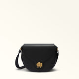 Black Furla Lotus S Crossbody, natural leather