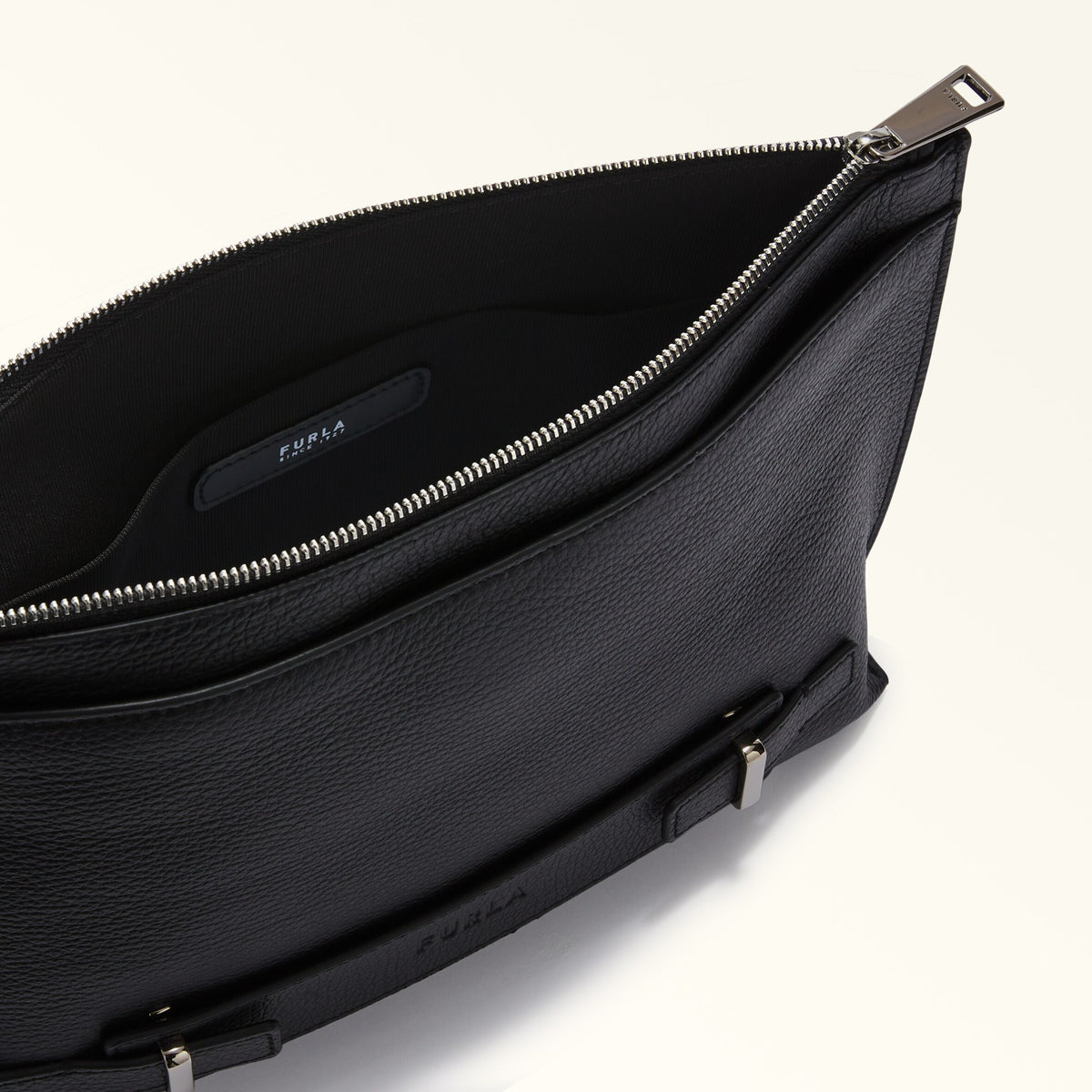 Black Furla Man Giove Pouch, natural leather – view 4