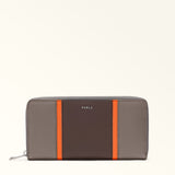 Grey Furla Man Project XL Zip Around, natural leather