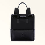 Black Furla Man Urban Convertible Backpack, nylon