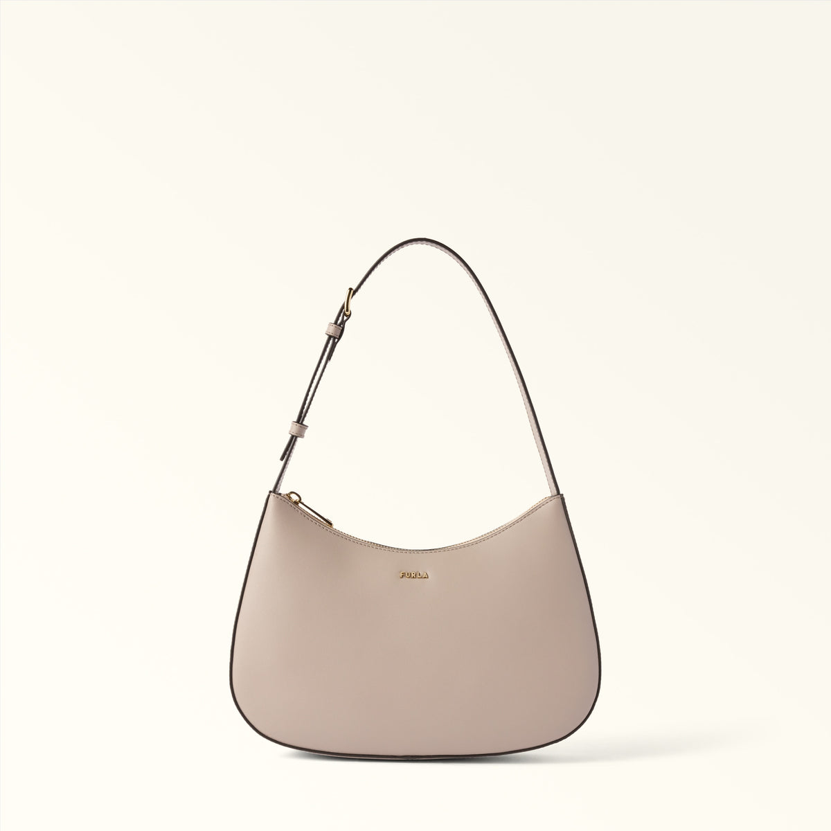 Beige Furla Margot S Shoulder Bag, natural leather