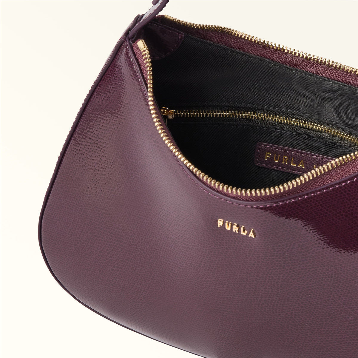 Burgundy Furla Margot S Shoulder Bag, natural leather – view 3