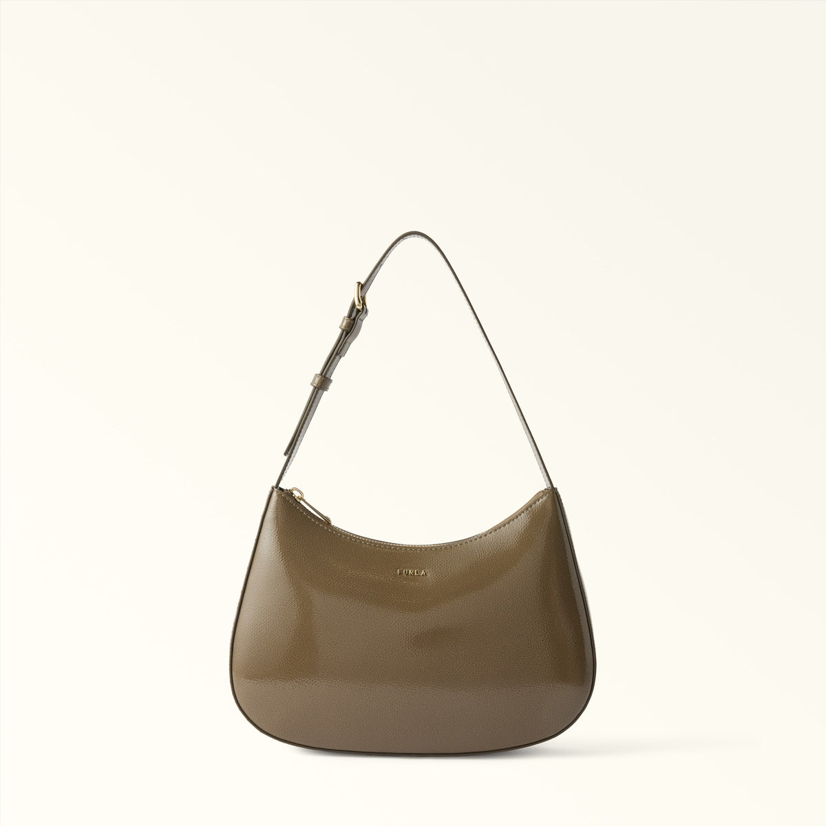 Taupe Furla Margot S Shoulder Bag, natural leather