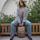 Camel Furla Moonlight M Backpack, natural leather