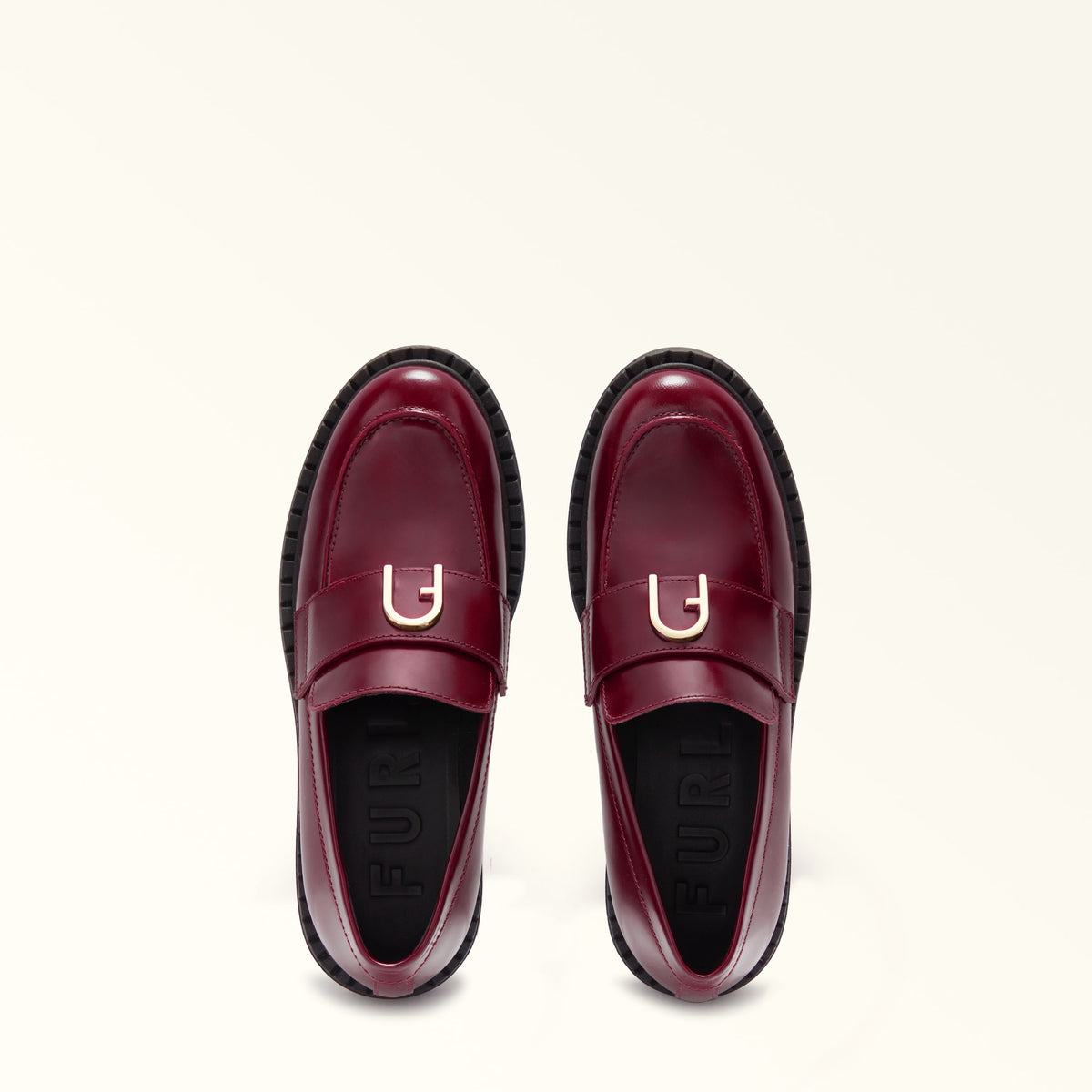 Burgundy Furla New Legacy Loafer T.25, shoes natural leather – view 3