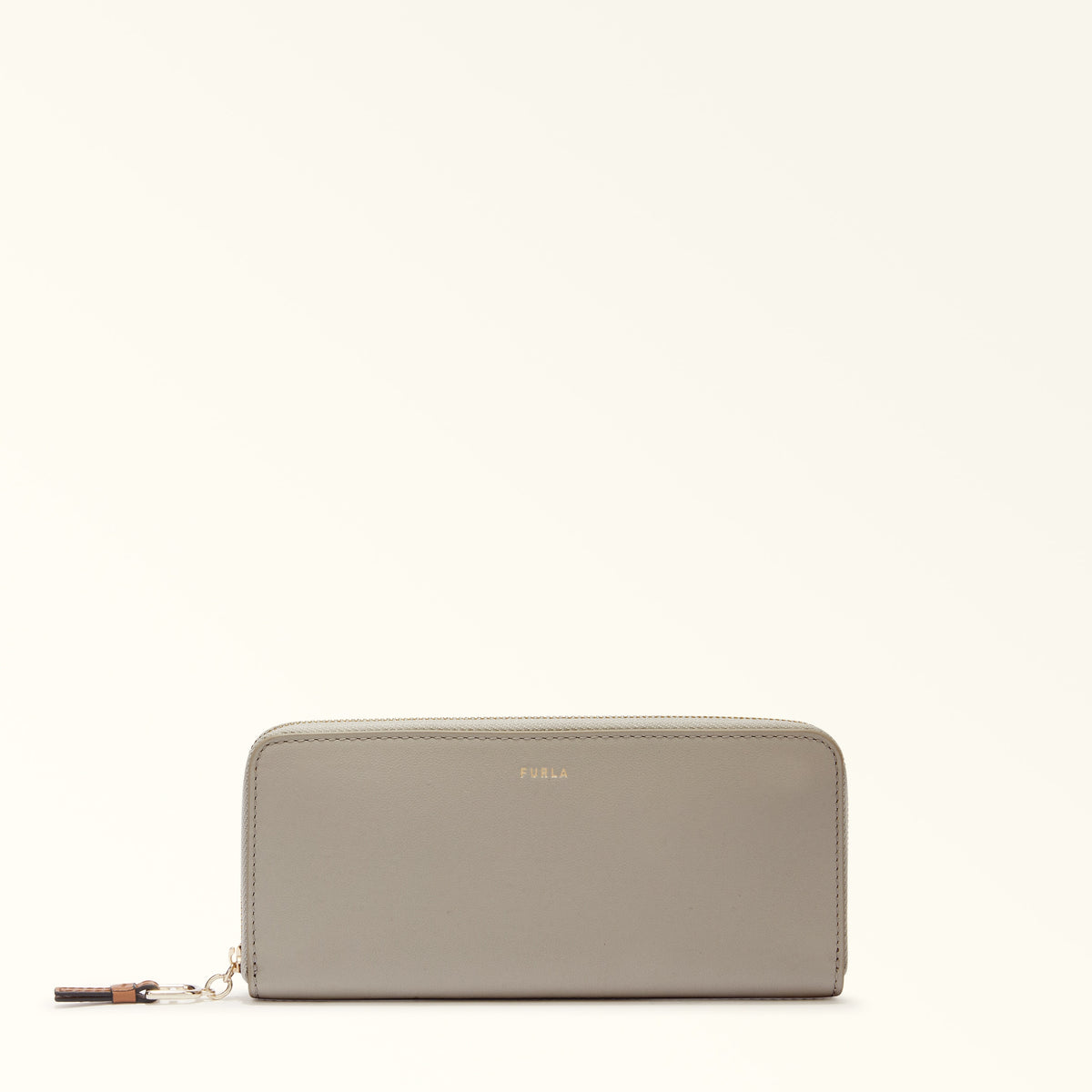 Taupe Furla Nuvola L Zip Around Slim, wallet natural leather