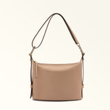 Beige Furla Nuvola M Hobo Aw25, natural leather