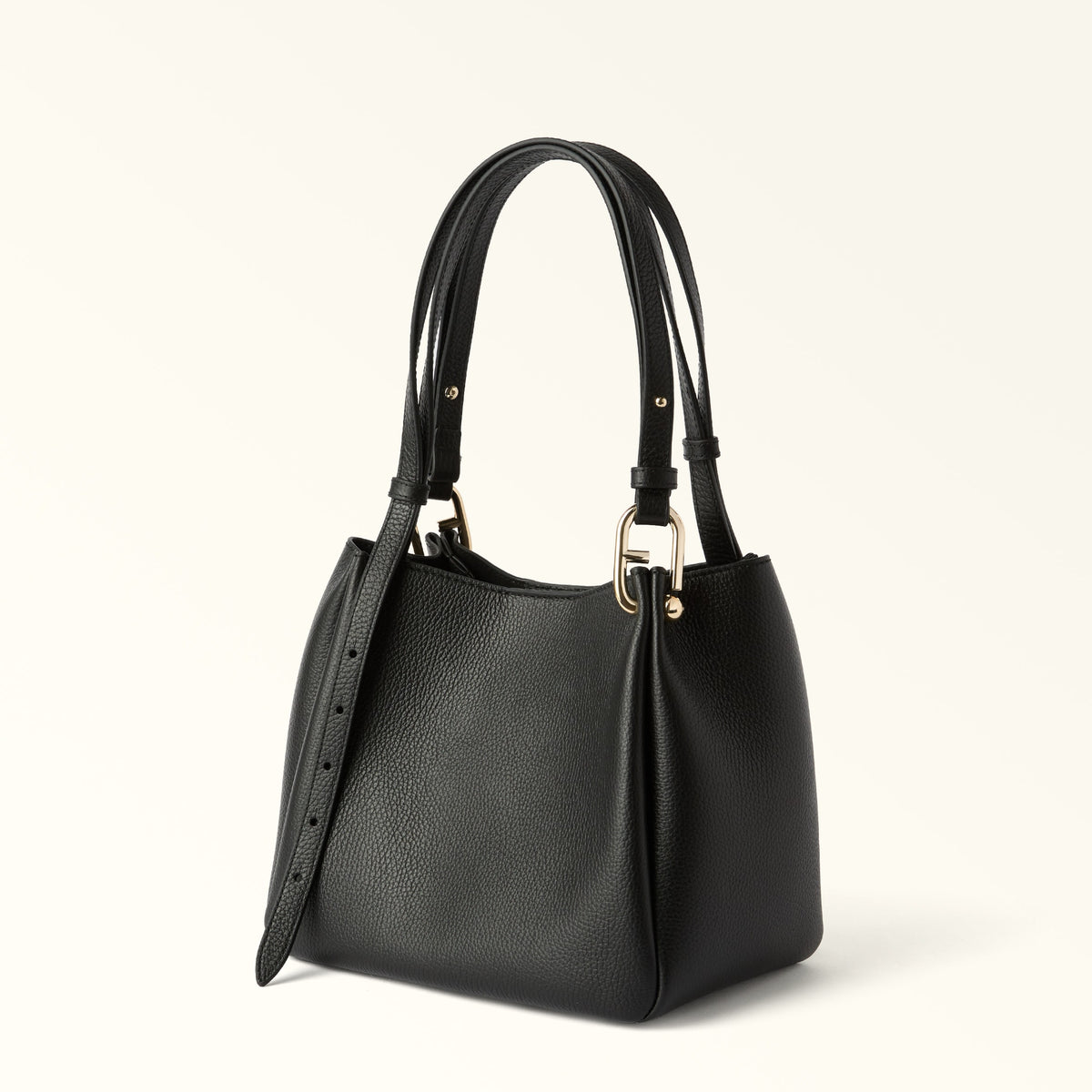 Black Furla Nuvola M Tote, natural leather – view 3