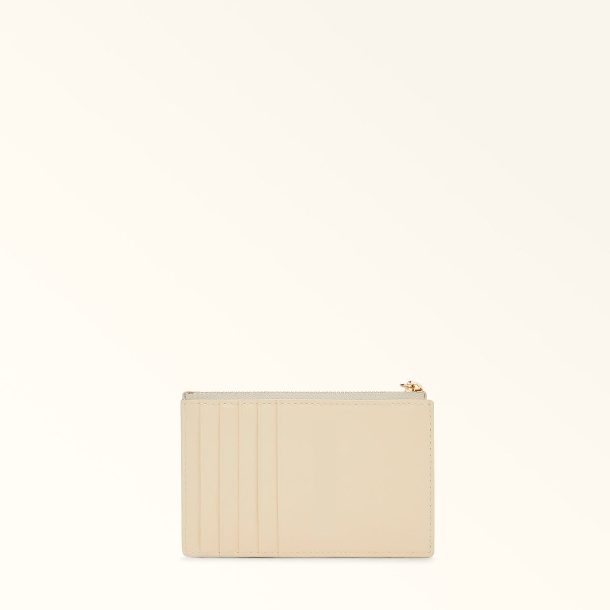 Beige Furla Nuvola M Zipped Card Case, credit card holder natural leather – view 3