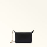 Black Furla Nuvola Mini Crossbody Hobo, natural leather