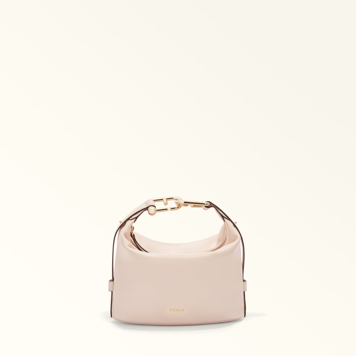 Beige Furla Nuvola Mini Handbag, natural leather