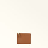Brown Furla Nuvola S Compact Wallet L, natural leather
