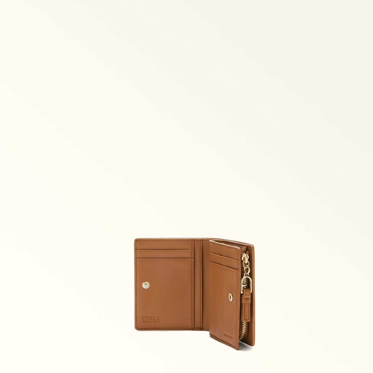 Brown Furla Nuvola S Compact Wallet L, natural leather – view 4