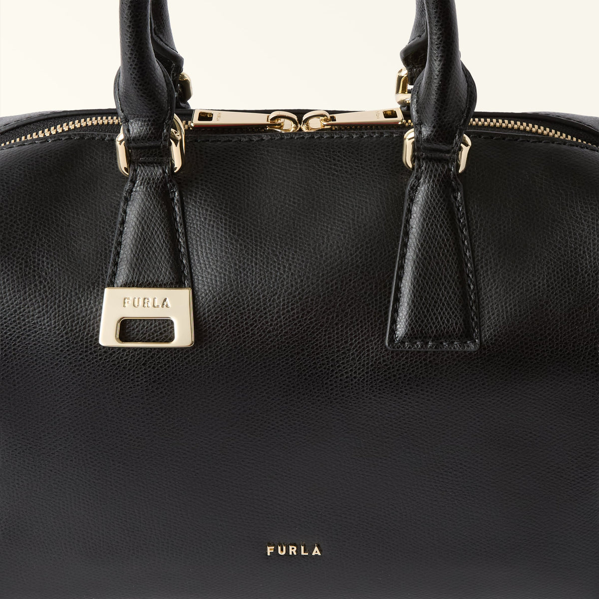 Black Furla Olivia Boston Bag M, handbag natural leather – view 2