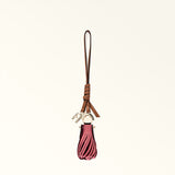 Pink Furla Sfera Girl, charm natural leather