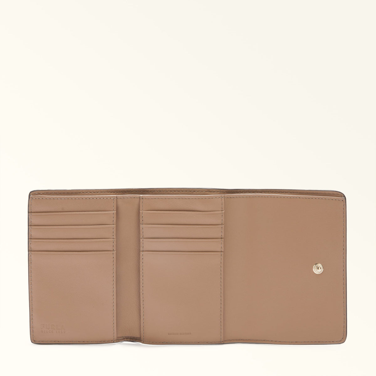 Taupe Furla Sfera M Compact Wallet, natural leather – view 4