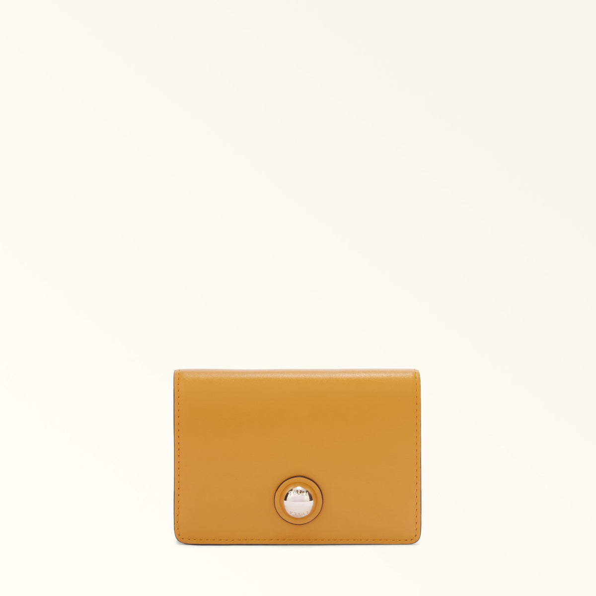 Gold Furla Sfera M Compact Wallet, natural leather