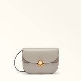 Taupe Furla Sfera S Crossbody Round, handbag natural leather