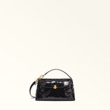 Black Furla Sfera Soft Mini Crossbody Top Handle, paillettes
