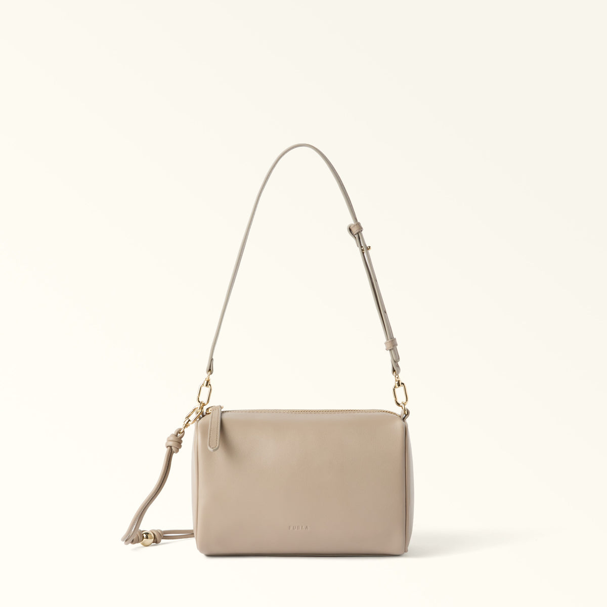 Beige Furla Talia Crossbody, natural leather