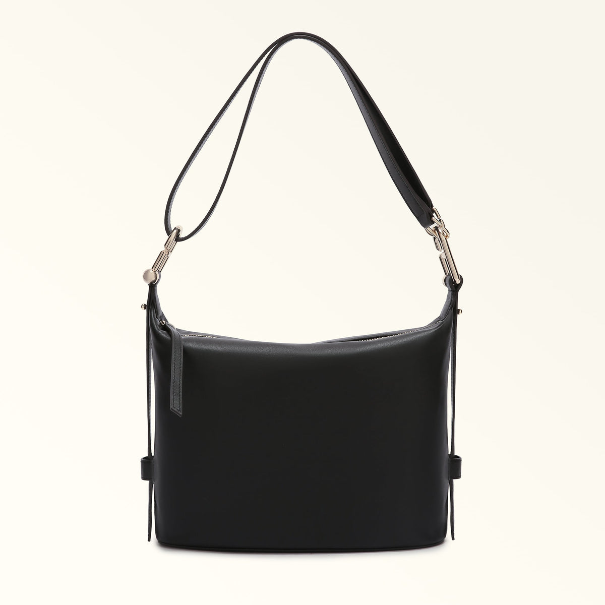 Black Furla Tonie M Hobo Aw25, natural leather
