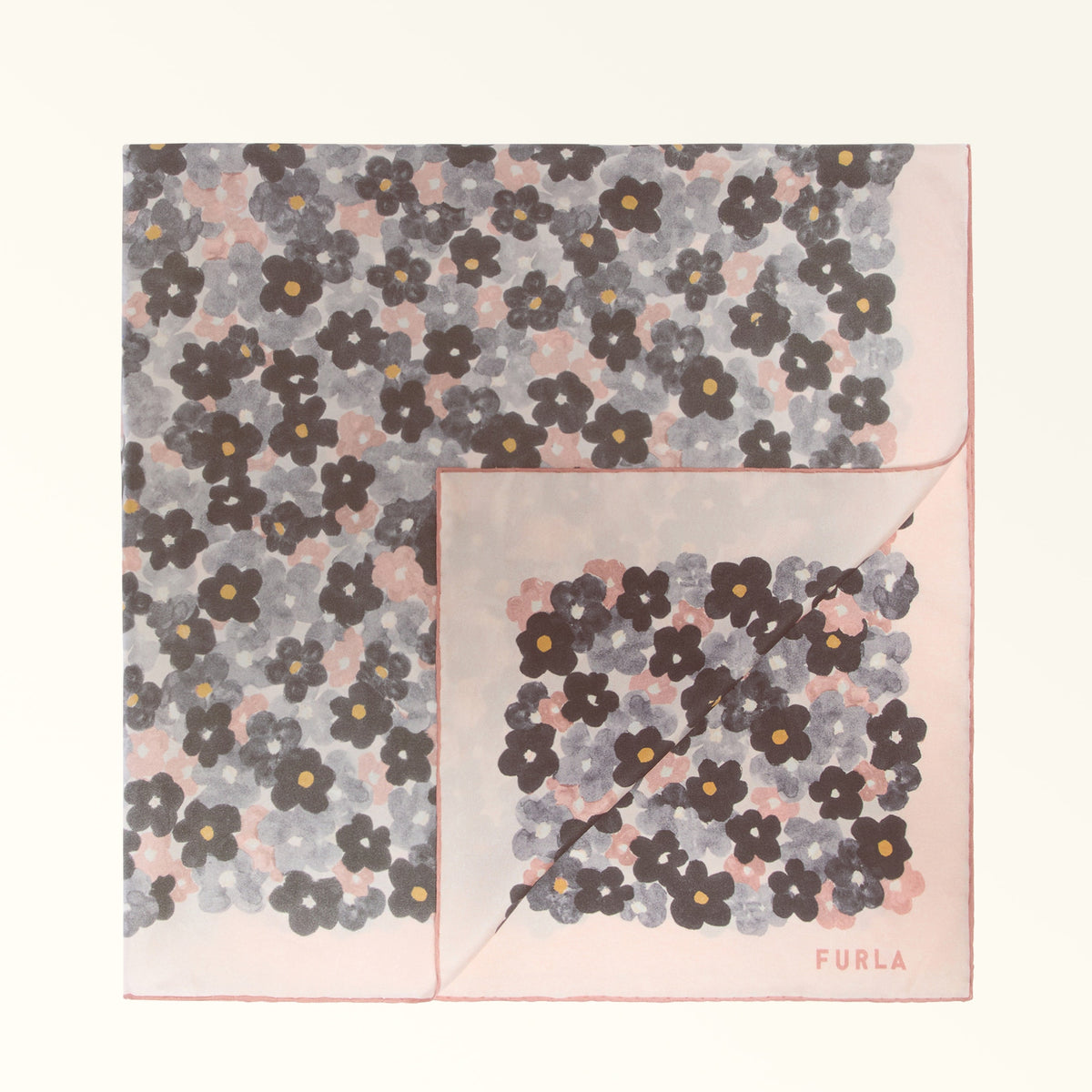 Grey Furla Tortona Carre' 90x90, scarf silk – view 3