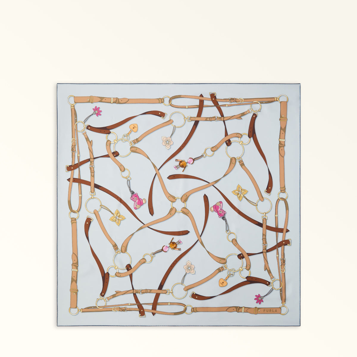 Grey Furla Tortona Carre' 90x90, scarf silk – view 4