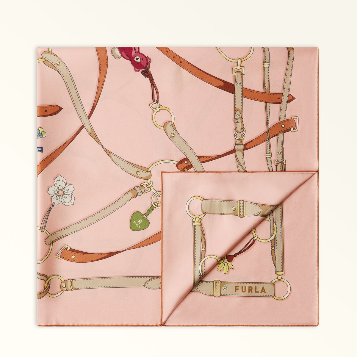 Pink Furla Tortona Carre' 90x90, scarf silk – view 2