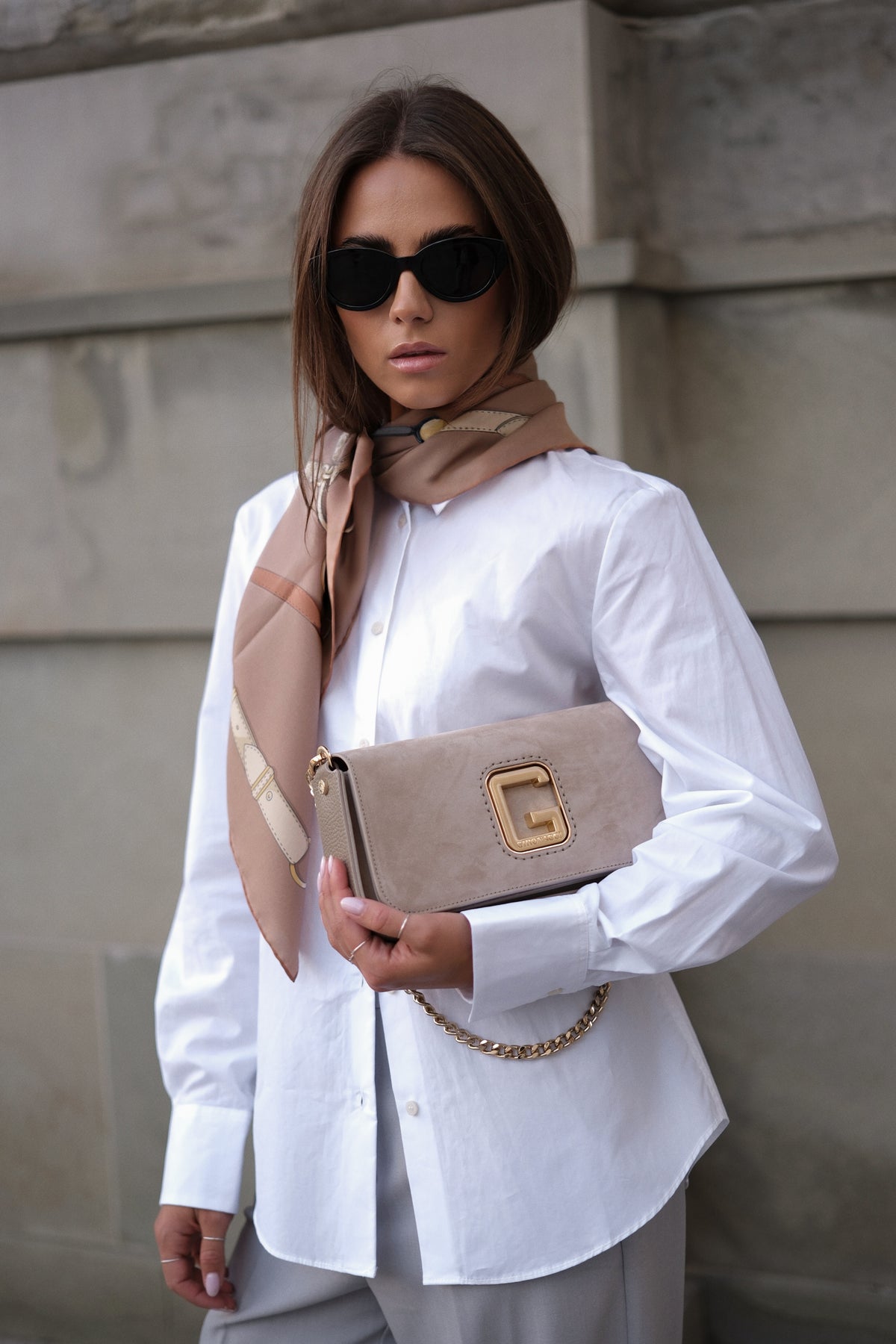 Beige Gironacci Clutch 2290, natural leather – view 8