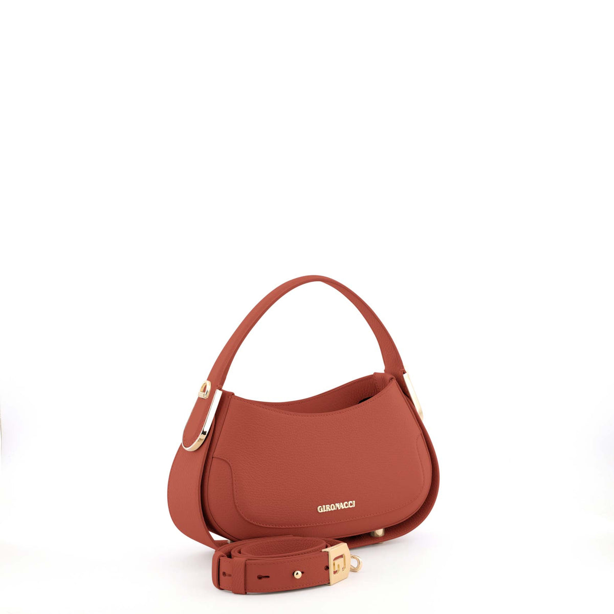 Orange Gironacci Shoulder Bag 3150, natural leather