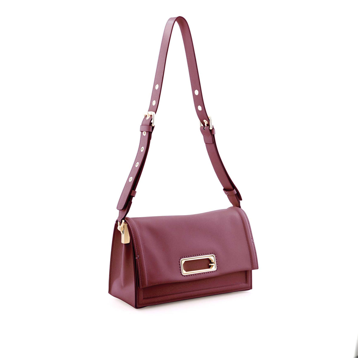Burgundy Gironacci Shoulder Bag 3251, natural leather
