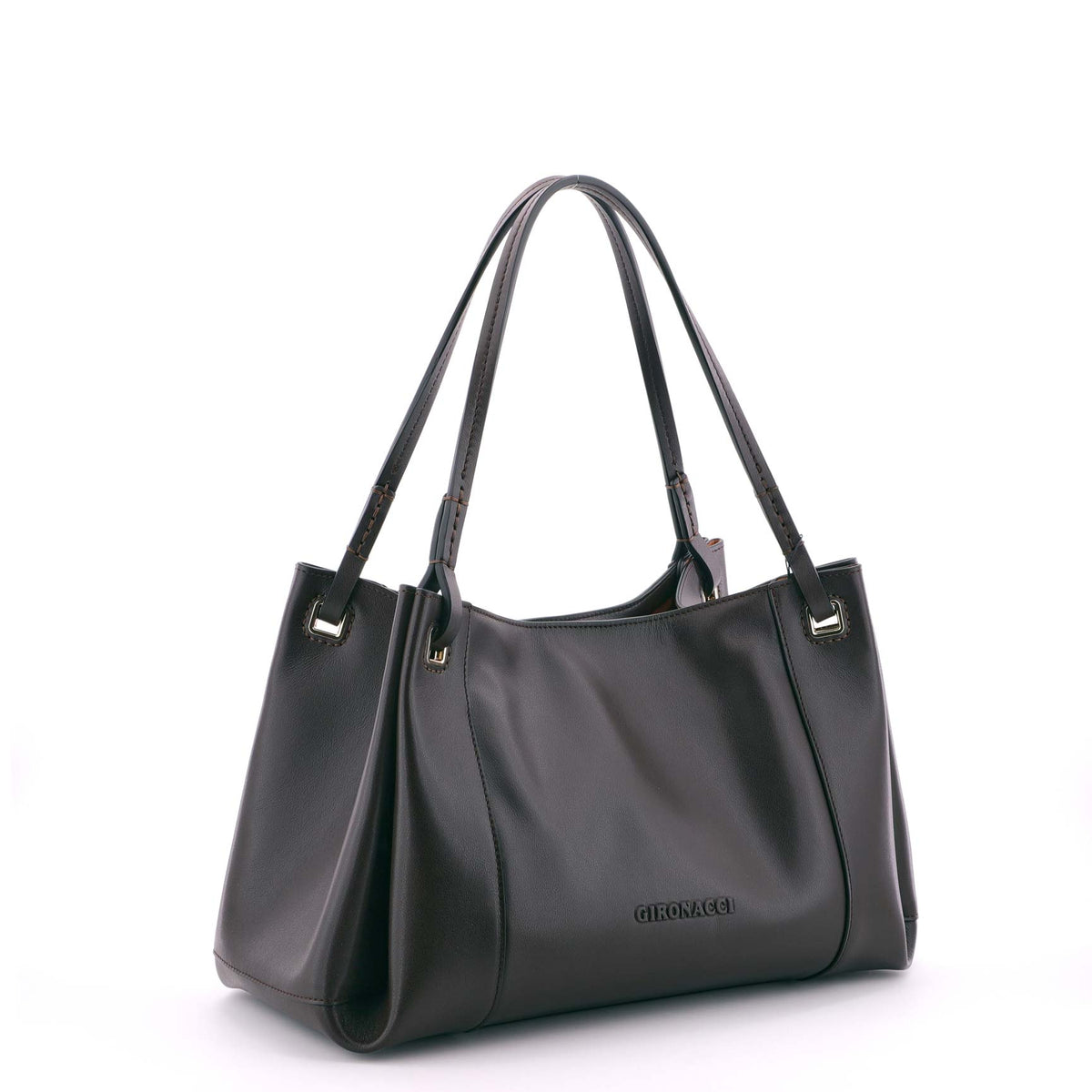 Black Gironacci Shoulder Bag 3351, handbag natural leather