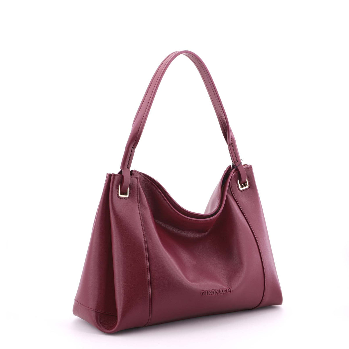 Burgundy Gironacci Shoulder Bag 3352, natural leather
